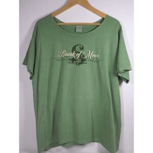 CRAZY SHIRTS Vintage Bank‎ of Mom Green Graphic T-Shirt Womens XL MONEY DYED